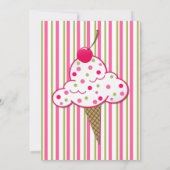 女の子のアイスクリームの誕生日のパーティの招待状 招待状 (裏面)