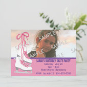 女の子のアイススケートのパーティー 招待状 (スタンド正面)