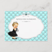 女の子のアドバイス保護者のための赤ちゃんシャワーカード アドバイスカード (正面)