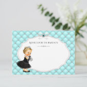 女の子のアドバイス保護者のための赤ちゃんシャワーカード アドバイスカード (スタンド正面)