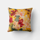 女の子のアメリカ人のMoJoのハワイの枕 クッション (裏面)