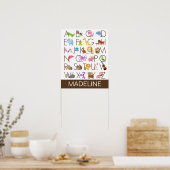 女の子のアルファベットポスター ポスター (キッチン)