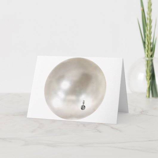 女の子のイヤリングが付いている真珠 カード (正面)