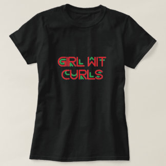 女の子のウィットはTシャツをカールします Tシャツ