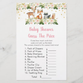 女の子のウッドランドは、価格ベビーシャワーゲームを推測