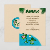 女の子のウミガメ家族のベビーシャワーは平たい箱感謝していしています サンキューカード (正面/裏面)