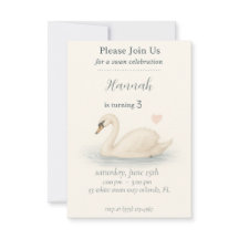 女の子のエレガントなスワンプリンセスの誕生日