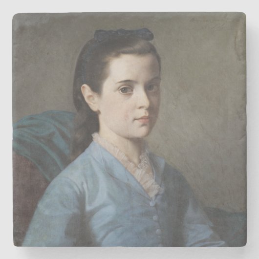 女の子のエレガントポートレート(by Leloir) ストーンコースター (正面)