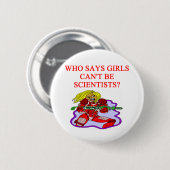 女の子のオタクの科学者 缶バッジ (正面&裏面)