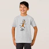 女の子のオレンジサッカーのユニフォーム Tシャツ (正面フル)