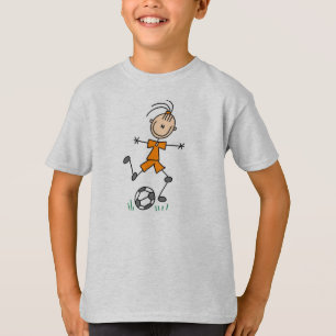 女の子のオレンジサッカーのユニフォーム Tシャツ