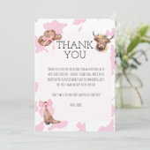 女の子のカウガール誕生日感謝カード サンキューカード (スタンド正面)