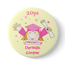 女の子のカスタムな幼稚園の卒業ボタン