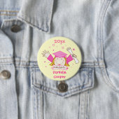 女の子のカスタムな幼稚園の卒業ボタン 缶バッジ (インサイチュ)