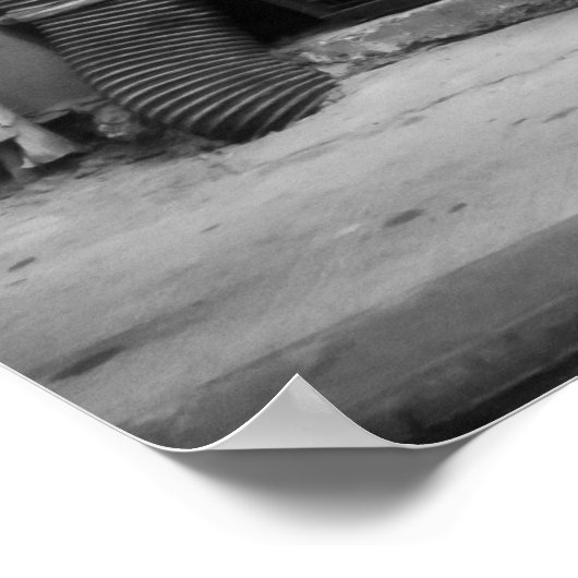 女の子のカフェとコーヒーTIme -通り写真 ポスター (角)