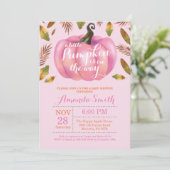 女の子のカボチャ秋のベビーシャワーの招待状 招待状 (スタンド正面)