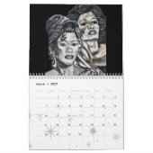 女の子のカレンダーである芸術 カレンダー (3月 2027)