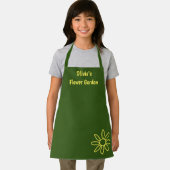 女の子のガーデニングエプロン、緑、かわいい、彼女の名前 エプロン (インサイチュ)