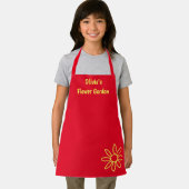 女の子のガーデニングエプロン、赤、かわいい、彼女の名前 エプロン (インサイチュ)