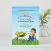 女の子のガーデニングパーティー招待状 招待状 (スタンド正面)