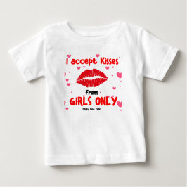 女の子のキスだけ受け付けます - 幼児用Tシャツ ベビーTシャツ