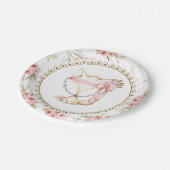 女の子のキツネのベイビーシャワーの紙皿 ペーパープレート (アングル)