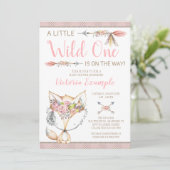 女の子のキツネのベイビーシャワー招待状 招待状 (スタンド正面)