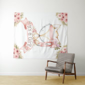女の子のキツネのベビーシャワーの背景 タペストリー (インサイチュ(横))