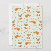 女の子のキュートな森のキツネの4歳の誕生日 招待状 (裏面)