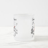 女の子のギター奏者のTシャツおよびギフト フロストグラスマグカップ (中央)