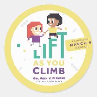 女の子のギークX上昇+ #IWD2020パーティーシール(sm) ラウンドシール