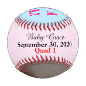 女の子のクアッド誕生のStat写真 野球ボール (正面)