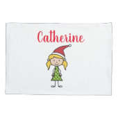 女の子のクリスパーソナライズされたマス 枕カバー (裏面)