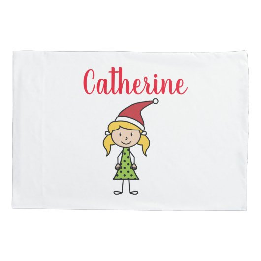 女の子のクリスパーソナライズされたマス 枕カバー (裏面)