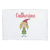 女の子のクリスパーソナライズされたマス 枕カバー (正面)