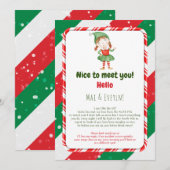 女の子のクリスマスエルフの歓迎レターカード 招待状 (正面/裏面)