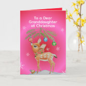 女の子のクリスマス限定グリーティングカード カード (黄色い花)