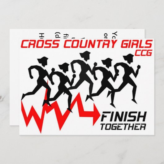 女の子のクロス・カントリーの招待状 招待状 (正面/裏面)