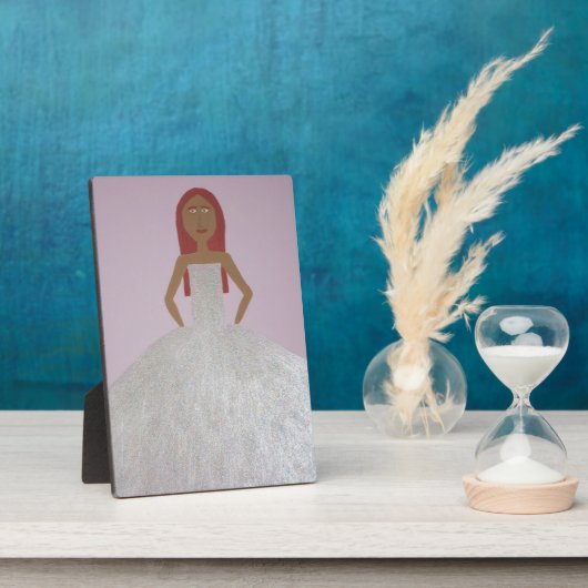 女の子のグリッタードレスプラーク フォトプラーク (側面)