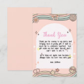女の子のグルービーな感謝カード サンキューカード (正面/裏面)