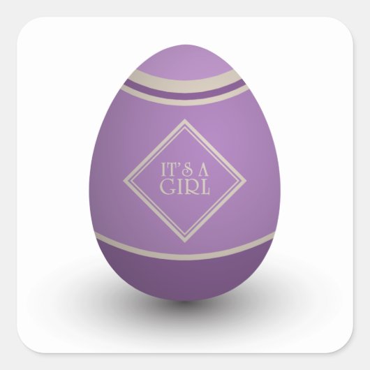 女の子のコウノトリ卵だ スクエアシール (正面)