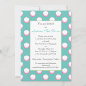 女の子のゴルフ・ボールのパーティーはライム、ピンク及び水を誘います 招待状 (正面)