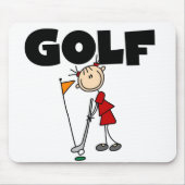 女の子のゴルフTシャツおよびギフト マウスパッド (正面)