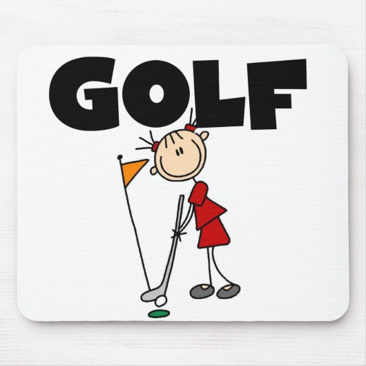 女の子のゴルフTシャツおよびギフト マウスパッド (正面)