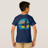 女の子のサイズ: 大きい背部ロゴ-前部小型のロゴ Tシャツ (裏面フル)