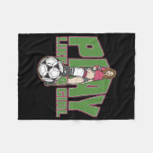 女の子のサッカーのような演劇 フリースブランケット (正面(横))