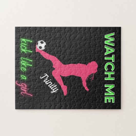 女の子のサッカーのように私を蹴るのを見る   ジグソーパズル (横)