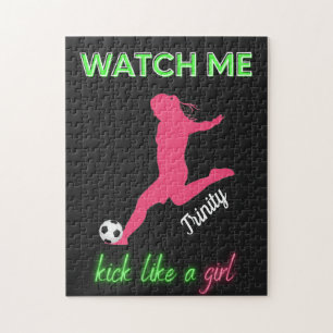 女の子のサッカーのように私を蹴るのを見る ジグソーパズル