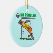 女の子のサッカーのゴールキーパーのTシャツおよびギフト セラミックオーナメント (右)