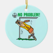 女の子のサッカーのゴールキーパーのTシャツおよびギフト セラミックオーナメント (正面)